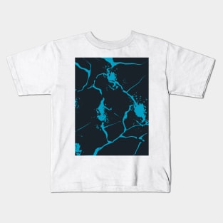 Black and Blue Textured Background, Abstract art Kids T-Shirt